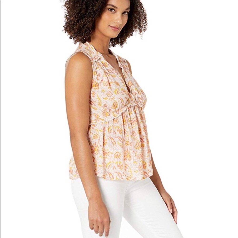 Lucky🍀Brand NWT szXS sleeveless ruffled top - Picture 1 of 9